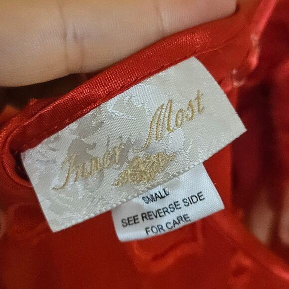 Inner Most Size Small S Red Lingerie Slip Hearts Valentines Day Feather Sheer - Picture 8 of 11